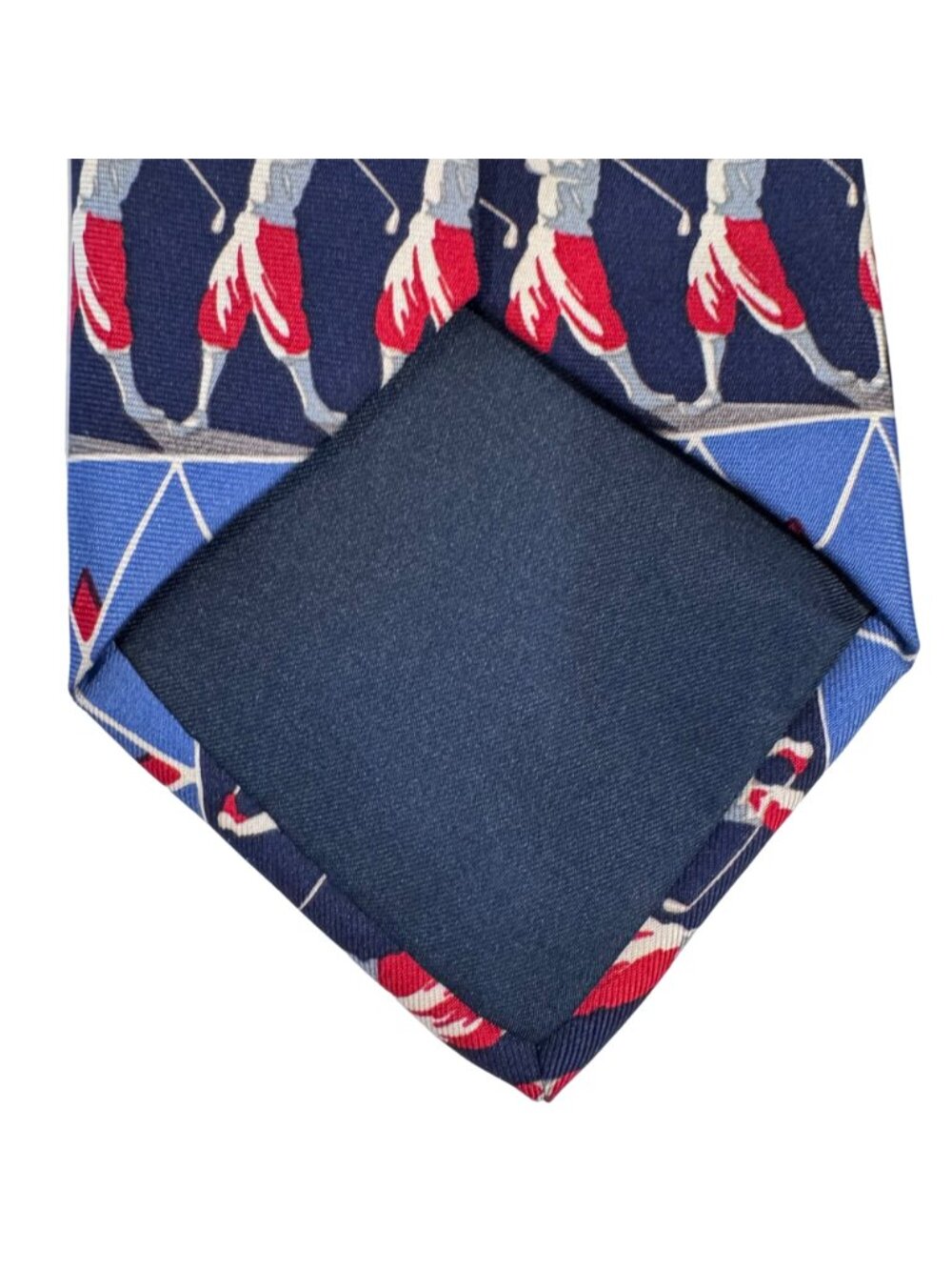 Sterling Hunt Brown OLMO 100% Silk Necktie Blue Red GOLF Print Tie 59" Lot of 2 - Picture 8 of 11